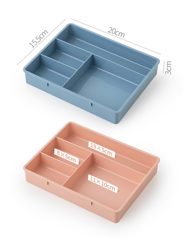 Galda atvilktņu organizators Galda piederumi Kancelejas piederumu uzglabāšanas kaste Kosmētika Aplauzums Organizators Mājas Biroja atvilktņu sadalītāja konteiners