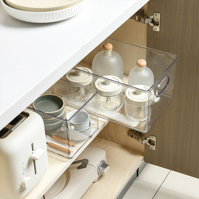 2db Kihúzható fiók Csúszósínek Sima szekrény Tárolókosár Húzósín Öntapadó Rendezők Sín Otthoni Tárolási Tartozékok