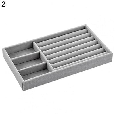 Ékszerdoboz Vitrin Fiók Tároló Több rácsos besorolás Tárolás Flanel Nyaklánc Gyűrűk Fülbevaló Tároló tok otthonra