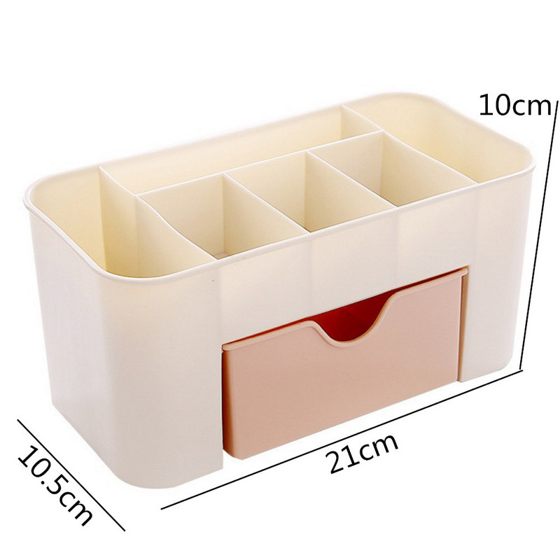 Organizator za pohranu šminke Plastična ladica za kozmetiku Comestic Kutija za pohranu kistova s ladicom Pamučni štapići Stolni držač za sitnice