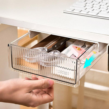 Чекмеджета под бюрото Прозрачна кутия за съхранение на канцеларски материали Завеси за домашен офис Съхранение на училищно бюро и организация за спестяване