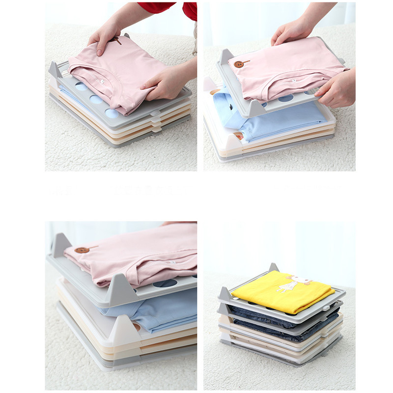 Egyszerű praktikus ruharendező Gyors összecsukható deszkaszekrény Kreatív utazási hátizsák bőrönd póló tárolása