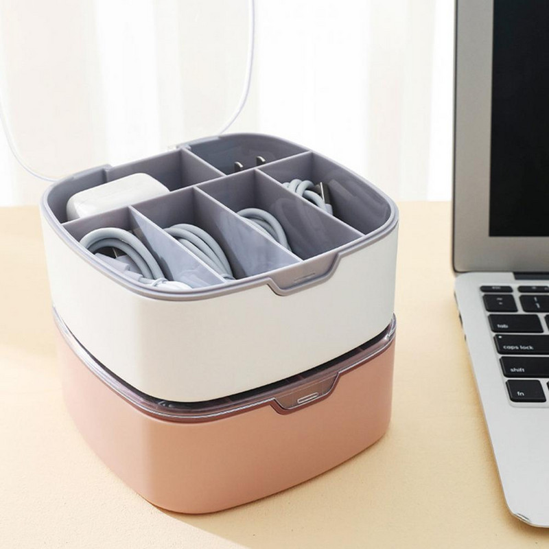 Kabeļu kastes vietu taupoša klasifikācija ar vāku, caurredzamu datu kabeļu uzglabāšanas turētājs atvilktnēm