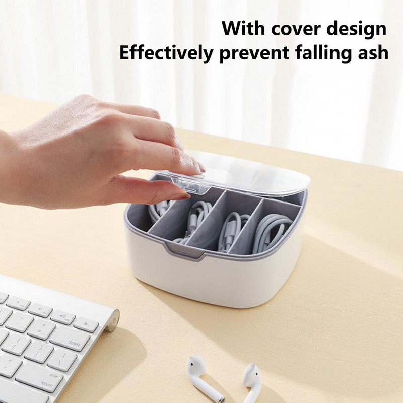 Kabeļu kastes vietu taupoša klasifikācija ar vāku, caurredzamu datu kabeļu uzglabāšanas turētājs atvilktnēm