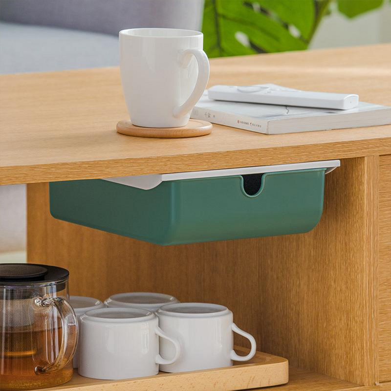 Íróasztal alatti fiók Helytakarékos tárolótok Rejtett öntapadó ceruzatálca Rendszerező konténerek Tárolódoboz fehér