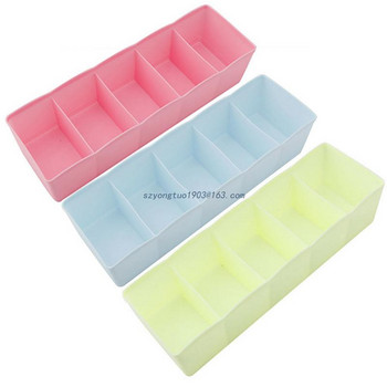 Storage Organizer Box Εσώρουχα Σουτιέν Γραβάτες Επιτραπέζιο Κάλτσες Συρταριέρα Ντουλάπα 5 Cell Plastic