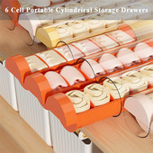 6 skyriai Ištraukiamos kojinės apatinių drabužių laikymo dėžė Skaidrus stalčių laikiklis apatiniam trikotažui drabužiams kojinėms kaklaraiščiams laikyti namuose