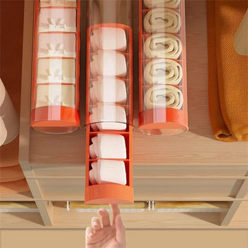 6 отделения Изтеглящи се чорапи Кутия за съхранение на бельо Прозрачно чекмедже Органайзер за бельо Дрехи Чорапи Връзки Домашно съхранение