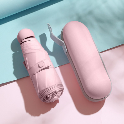 Mini kapsulas lietussargs viegls saulains lietussargs Sieviešu anti-UV saulessargs lietussargs kabatas sauļošanās lietussargs pārnēsājams Paraguas