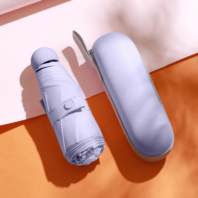 Mini kapsulas lietussargs viegls saulains lietussargs Sieviešu anti-UV saulessargs lietussargs kabatas sauļošanās lietussargs pārnēsājams Paraguas