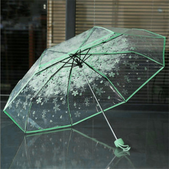 Ρομαντική διάφανη διαφανή λουλούδια Bubble Dome Cute Designer Goth Umbrella for Wind Heavy Rain Γυναικεία ομπρέλα ήλιου