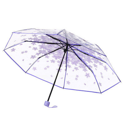 Ρομαντική διάφανη διαφανή λουλούδια Bubble Dome Cute Designer Goth Umbrella for Wind Heavy Rain Γυναικεία ομπρέλα ήλιου