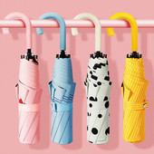 Λαβή σε σχήμα U Pocket Mini Umbrella Anti UV Paraguas Sun Umbrella Rain Αντιανεμική 3 αναδιπλούμενες φορητές ομπρέλες για γυναίκες Παιδιά