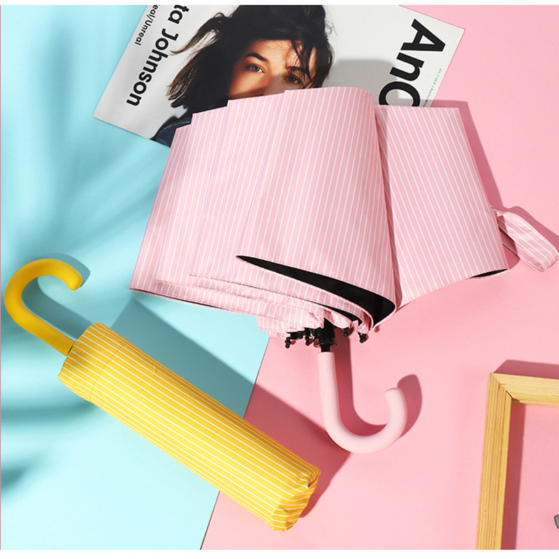 Λαβή σε σχήμα U Pocket Mini Umbrella Anti UV Paraguas Sun Umbrella Rain Αντιανεμική 3 αναδιπλούμενες φορητές ομπρέλες για γυναίκες Παιδιά