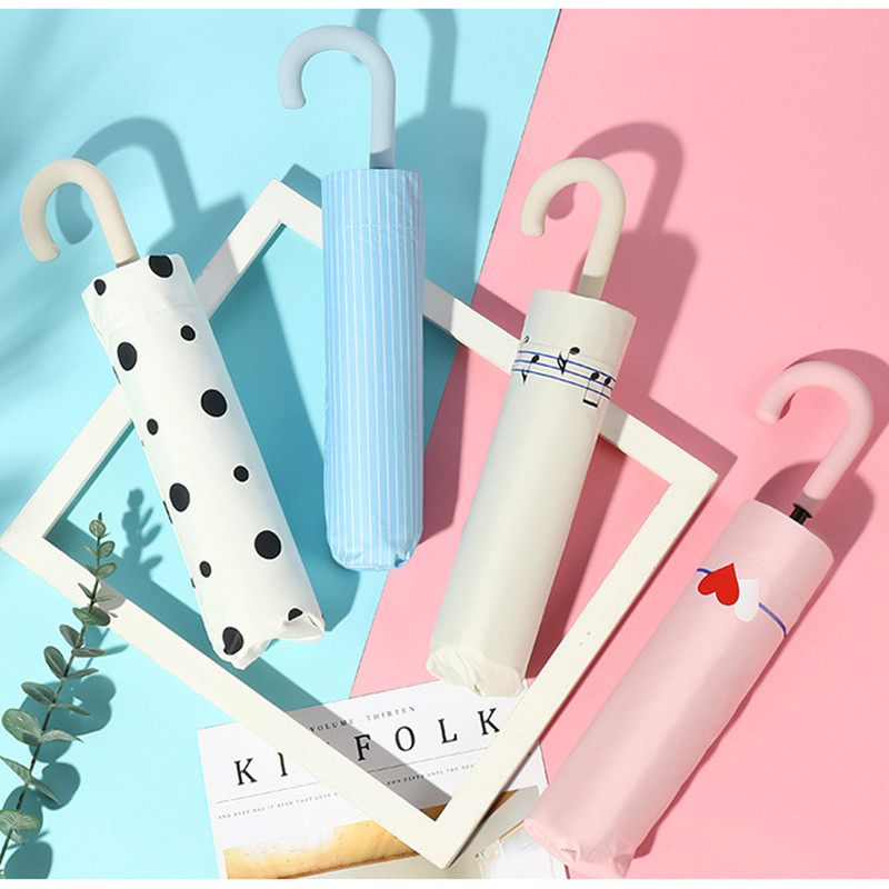 Λαβή σε σχήμα U Pocket Mini Umbrella Anti UV Paraguas Sun Umbrella Rain Αντιανεμική 3 αναδιπλούμενες φορητές ομπρέλες για γυναίκες Παιδιά