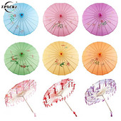 Zīda audums, eļļa, papīrs lietussargs lietus sievietēm dekors Vintage deju rekvizīti persiku ziedi ķīniešu nemateriāli kultūras saulessargi Paragvas