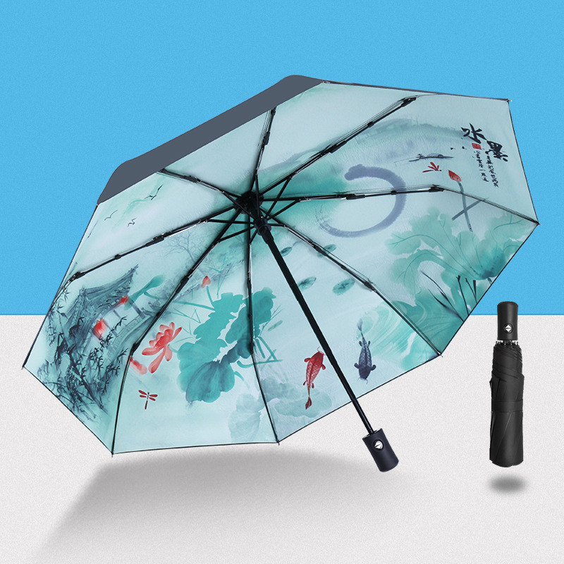 Automatinis skėtis nuo lietaus saulės lietus nuo UV spindulių vėjui atsparus paplūdimio skėtis mergaičių skėčiai sulankstomi skėčiai nuo lietaus moterims nešiojami