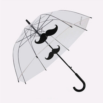 Διαφανής ομπρέλα με μακριά λαβή μικρής γενειάδας Super Light Cartoon Lace Ομπρέλα Apollo 3D 8 Κοκάλια Ημιαυτόματες Ομπρέλες