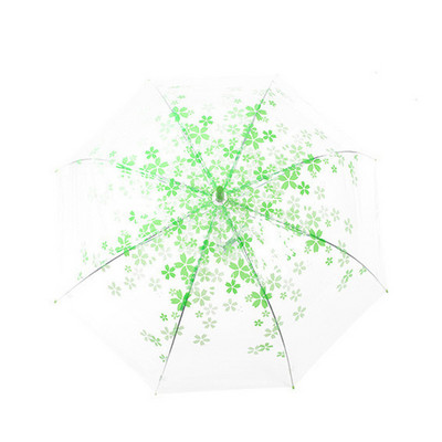 Caurspīdīga mazā bārdiņa lietussargs ar garu rokturi Super viegls multfilmu mežģīņu Apollo lietussargs 3D 8 kaulu pusautomātiskie lietussargi