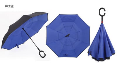 2023. gada saliekams ar garu kātu, divslāņu apgriezts lietussargs, vēja necaurlaidīgs, reverss C-āķis, vīriešu golfa lietussargs, reverss lietussargi sievietēm