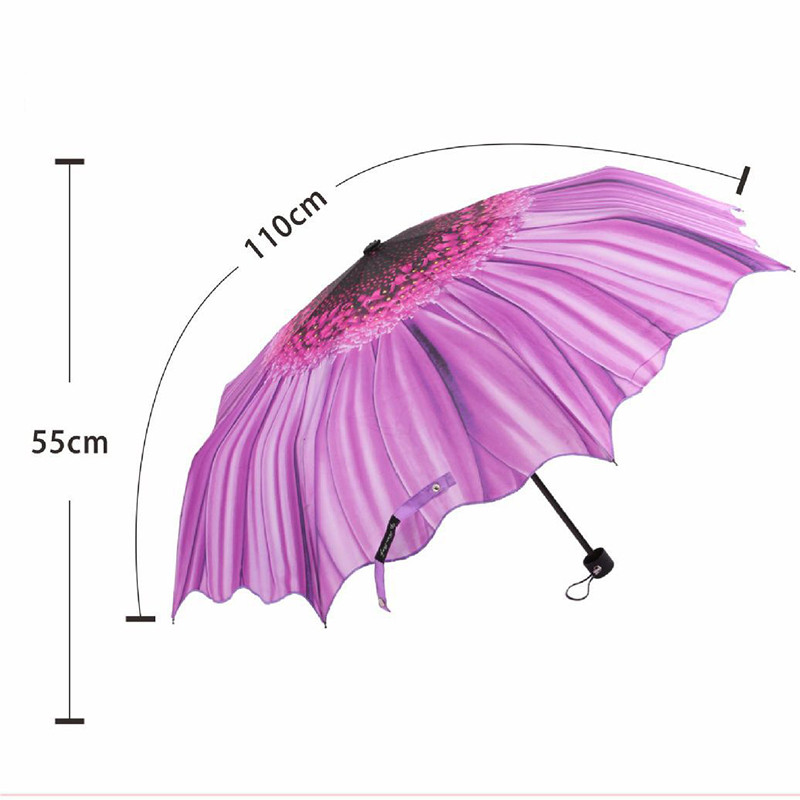 YADA zīmola Ins augstas kvalitātes dzeltens, purpursarkans saulespuķu lietussargs lietus sievietēm lietussargs sievietēm, vēja necaurlaidīgi saliekamie lietussargi YS011