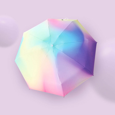 Šareni gradijentni mini kišobran 8 rebara Luksuzni ženski kišobrani Anti UV suncobran 5 sklopivih modnih krema za sunčanje Mali ručni kišobran