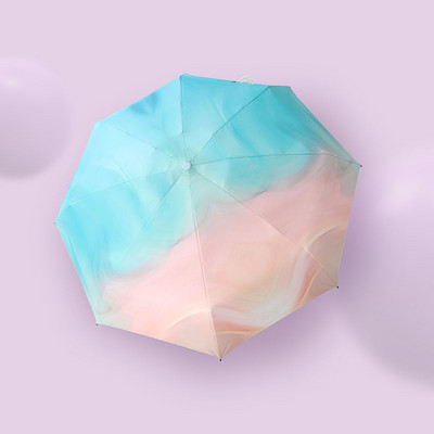 Šareni gradijentni mini kišobran 8 rebara Luksuzni ženski kišobrani Anti UV suncobran 5 sklopivih modnih krema za sunčanje Mali ručni kišobran