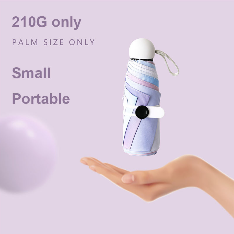 Šareni gradijentni mini kišobran 8 rebara Luksuzni ženski kišobrani Anti UV suncobran 5 sklopivih modnih krema za sunčanje Mali ručni kišobran