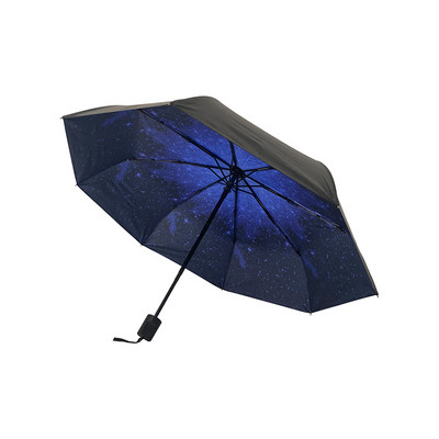 Trīskāršs Black Star Umbrella Sieviešu automātiskais lietussargs Vīriešu salokāmi lietussargi lietus un saules saulessargi dāvana vīriešiem Meitene bērns