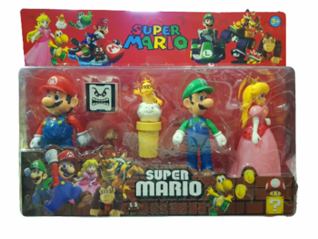 Комплект фигурки Super Mario, Пластмасови, 4 броя