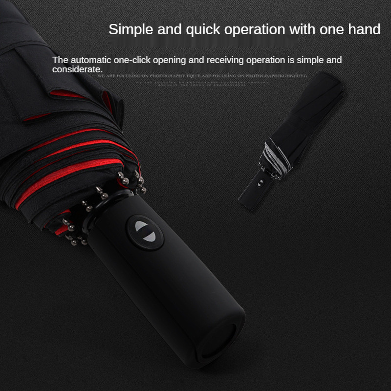 Szélálló kétrétegű esernyő, teljesen automatikus eső, férfi női 10 000 erős luxus üzleti férfi nagy esernyő