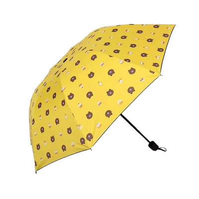 Мини сгъваем чадър за жени Марка Travel Anti-UV ветроустойчиви чадъри с карикатура Детски джобни чадъри за слънце