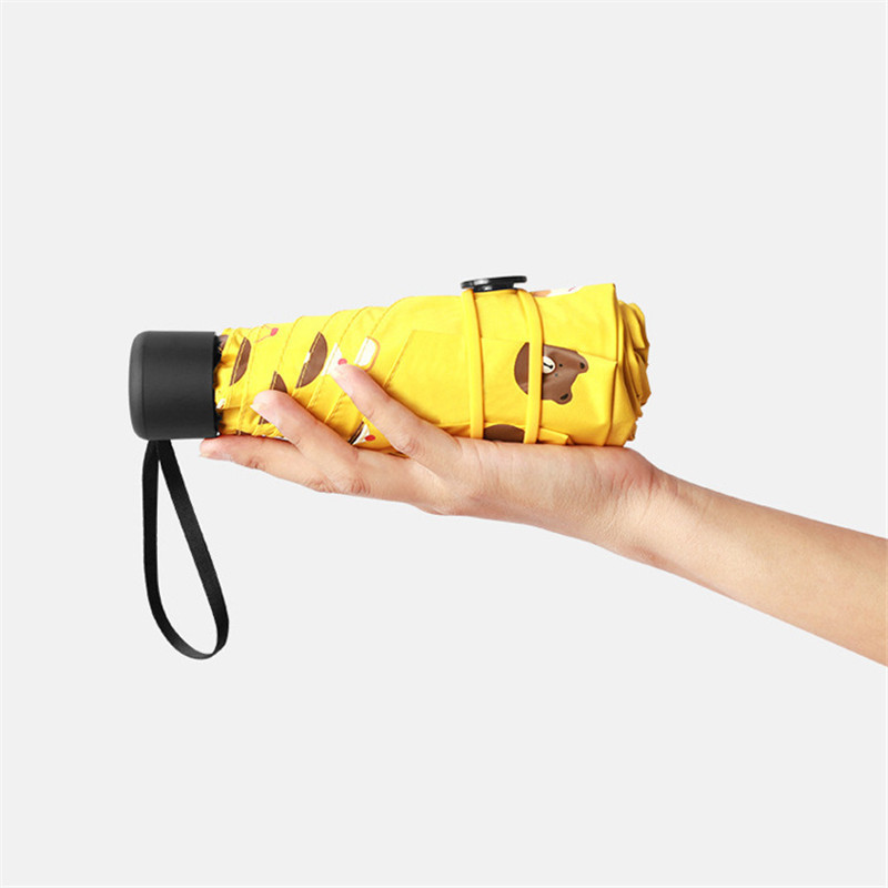 Mini sulankstomas skėtis moterims Prekės ženklo Travel Anti-UV vėjui atsparus lietaus animacinis filmas vaikams nuo saulės skėčio kišeniniai skėčiai