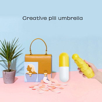 LIKE RAIN Пет сгъваем мини чадър Чадъри с малки джобове Rain Women Creative Capsule Pocket Umbrella Anti UV Sumbrella UBY56