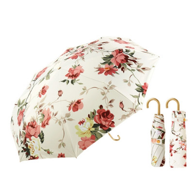 Umbrelă de călătorie rezistentă la vânt pentru ploaie Umbrelă pliabilă de călătorie pentru femei Umbrelă de epocă pliată cu 8 nervuri cadou