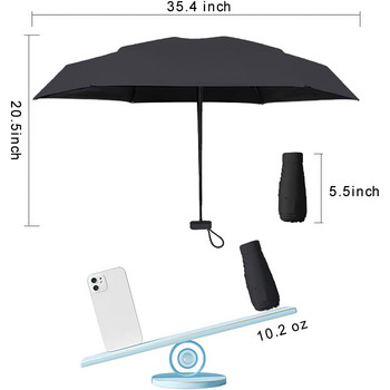 Мини капсулен чадър, лек сгъваем слънчев дъждовен чадър, женски анти-UV сенник, джобен чадър, слънцезащитен крем Paraguas за пътуване