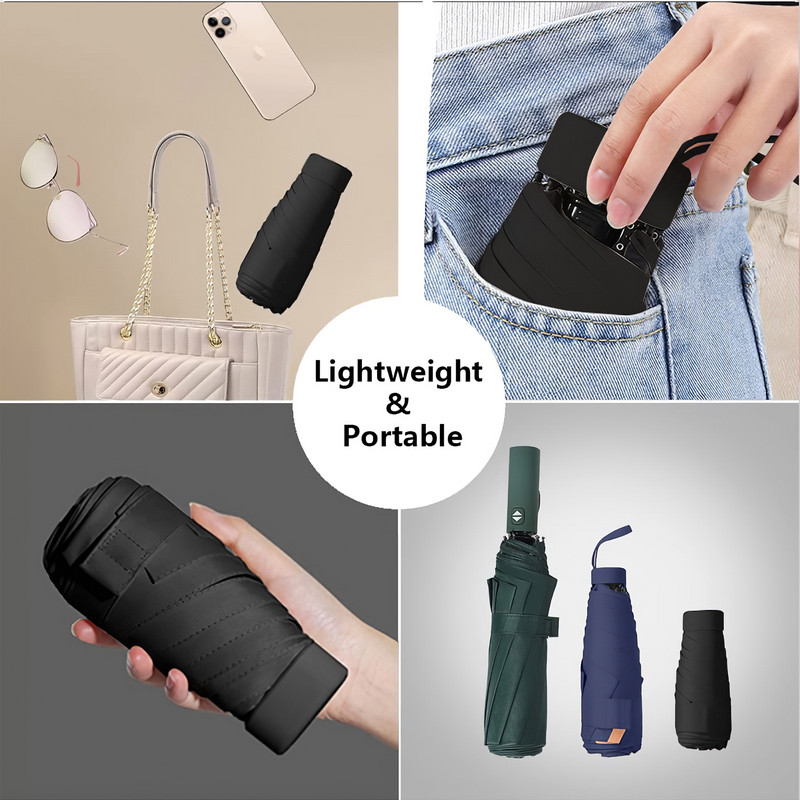 Mini kapsula kišobran svjetlo sklopivi sunčani kišobran ženski kišobran anti-UV suncobran džepni kišobran krema za sunčanje Paraguas za putovanja