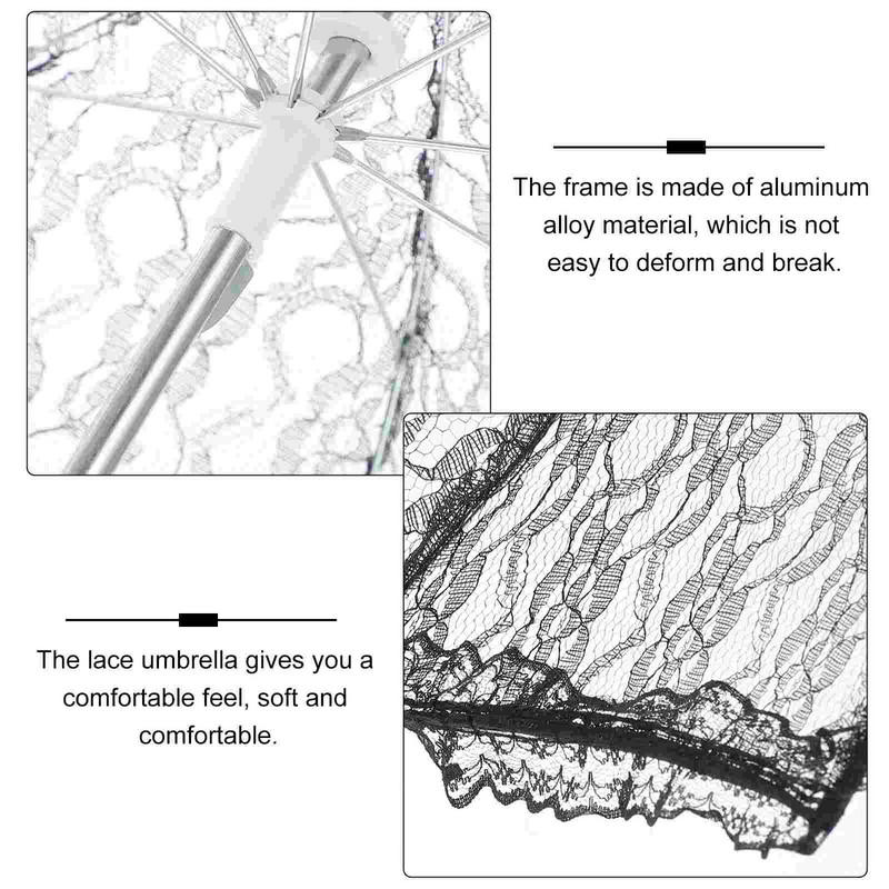 Mežģīņu lietussargu skatuves dejošanas rekvizīti Dāmu fotografēšanas rekvizīti kāzu saulessargs vintage mazs izšūšanas kostīmu aksesuāru priekšnesums