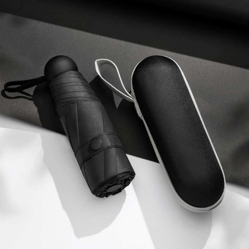 Minikapsel vihmavari Kerge päikesepaisteline vihmane vihmavari Naiste UV-vastane päikesevari vihmavari tasku päikesekaitsega vihmavari Kaasaskantav Paraguas