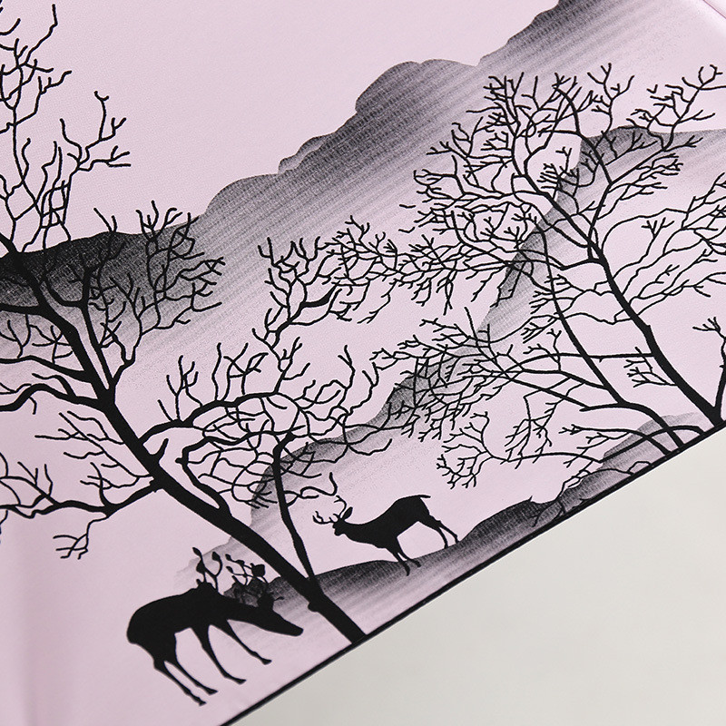 Minőségi napernyő eső női divat hercegnő levelek kínai tintafestés esernyők női napernyő kreatív női ajándék