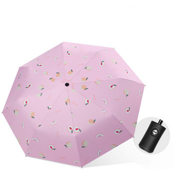 Chic Fruits ANTI-UV Сгъваеми чадъри Слънчеви Компактни Дамски Дамски Дамски Ветроустойчив Чадър Прекрасен Авокадо Автоматичен чадър