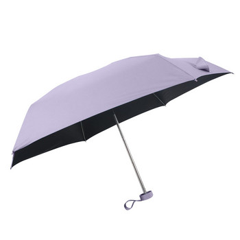 Дамски луксозен лек чадър с черно покритие Чадър 5 сгъваем чадър за слънце и дъжд Унисекс преносим джобен мини чадър