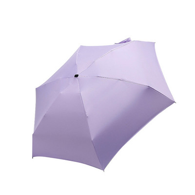 Umbrelă de lux ușoară pentru femei Umbrelă de soare cu acoperire neagră 5 ori Umbrelă de ploaie unisex Mini umbrelă portabilă de călătorie