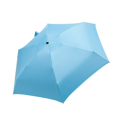 Umbrelă de lux ușoară pentru femei Umbrelă de soare cu acoperire neagră 5 ori Umbrelă de ploaie unisex Mini umbrelă portabilă de călătorie
