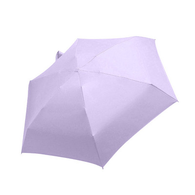 Umbrelă de lux ușoară pentru femei Umbrelă de soare cu acoperire neagră 5 ori Umbrelă de ploaie unisex Mini umbrelă portabilă de călătorie