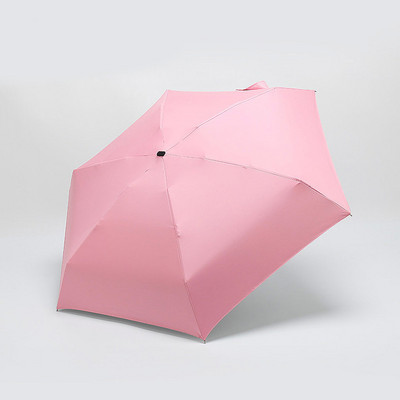 Umbrelă de lux ușoară pentru femei Umbrelă de soare cu acoperire neagră 5 ori Umbrelă de ploaie unisex Mini umbrelă portabilă de călătorie