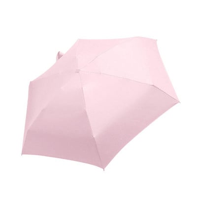 Umbrelă de lux ușoară pentru femei Umbrelă de soare cu acoperire neagră 5 ori Umbrelă de ploaie unisex Mini umbrelă portabilă de călătorie