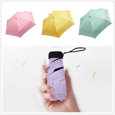 Vihmapäeva taskuvari Mini kokkuklapitavad päikesevarjud Päikesevari Päikesevari Kokkupandav Vihmavari Mini Vihmavari Candy Värviline Reisimine Vihmavarustus