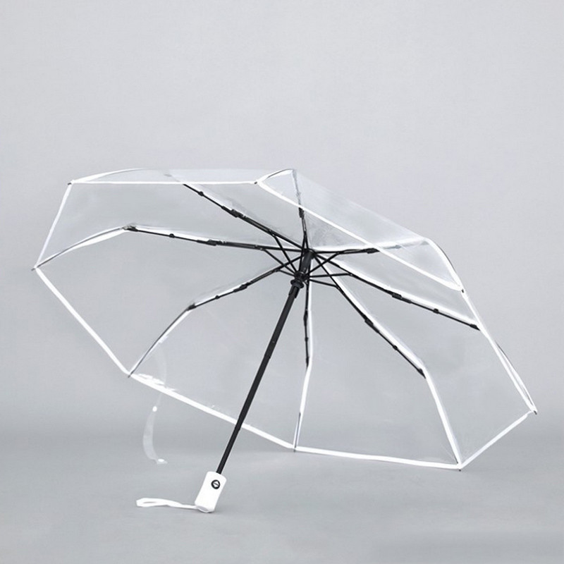 Малък моден сгъваем чадър за дъжд Дамски подарък Мъжки Мини джобен чадър Момичета Преносими прозрачни чадъри за пътуване