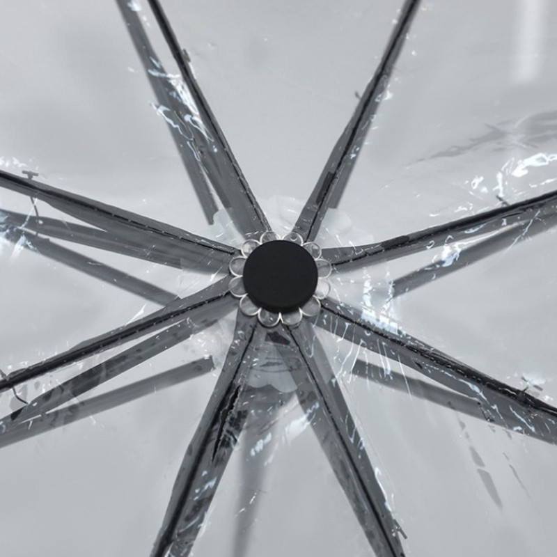 Малък моден сгъваем чадър за дъжд Дамски подарък Мъжки Мини джобен чадър Момичета Преносими прозрачни чадъри за пътуване